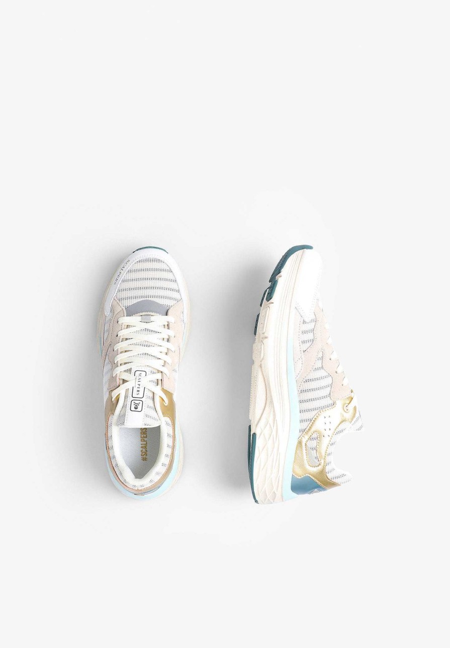 Scalpers Striped Sneakers With Metallic Detail | Sneakers