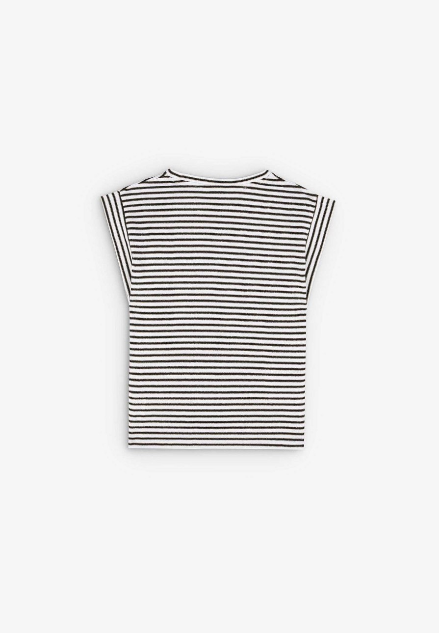 Scalpers Striped Lurex T-Shirt | Tshirts