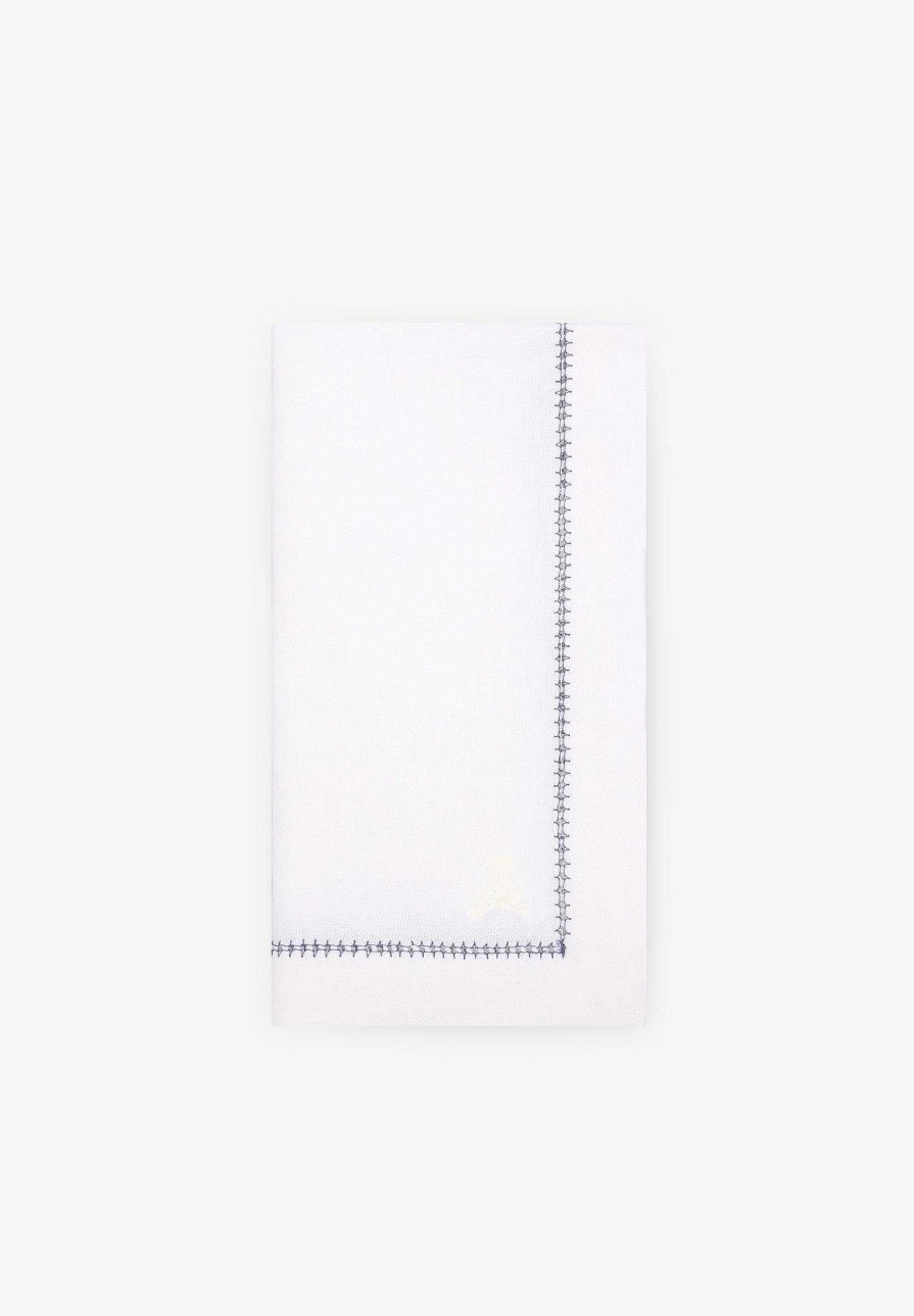 Scalpers Pack Of Contrast Stitched Linen Napkins | Table Linen