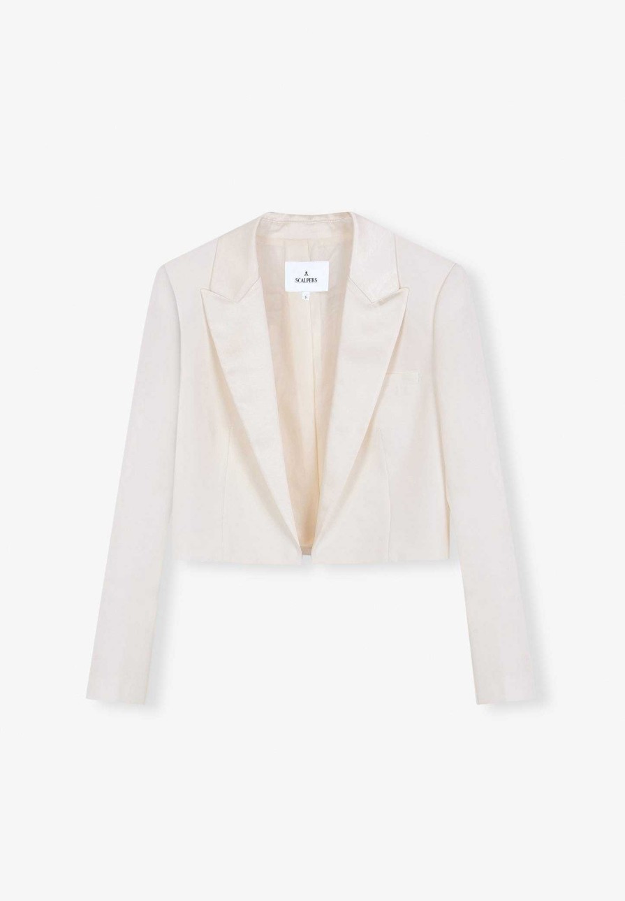 Scalpers Cropped Blazer With Puno Detail | Blazers And Vests