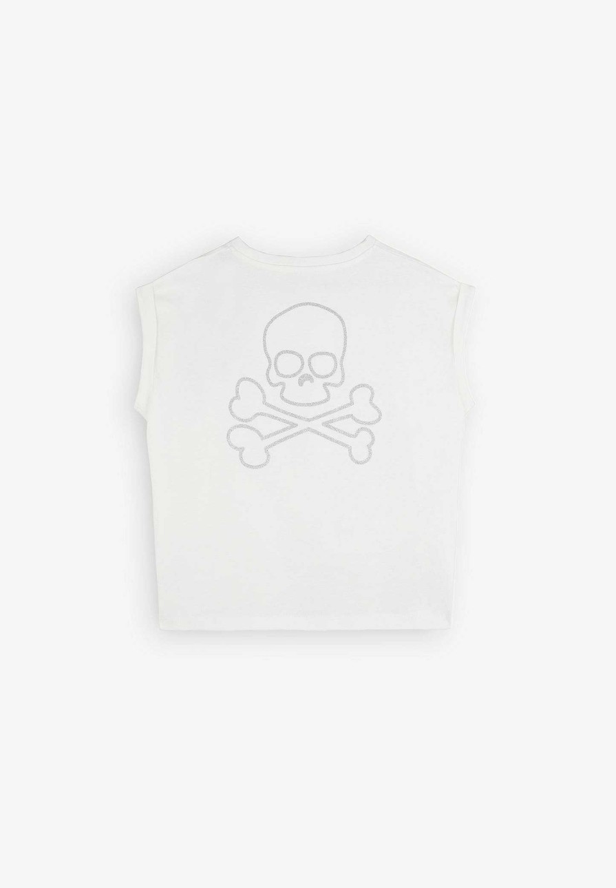 Scalpers Glitter Skull Knot T-Shirt | Tshirts