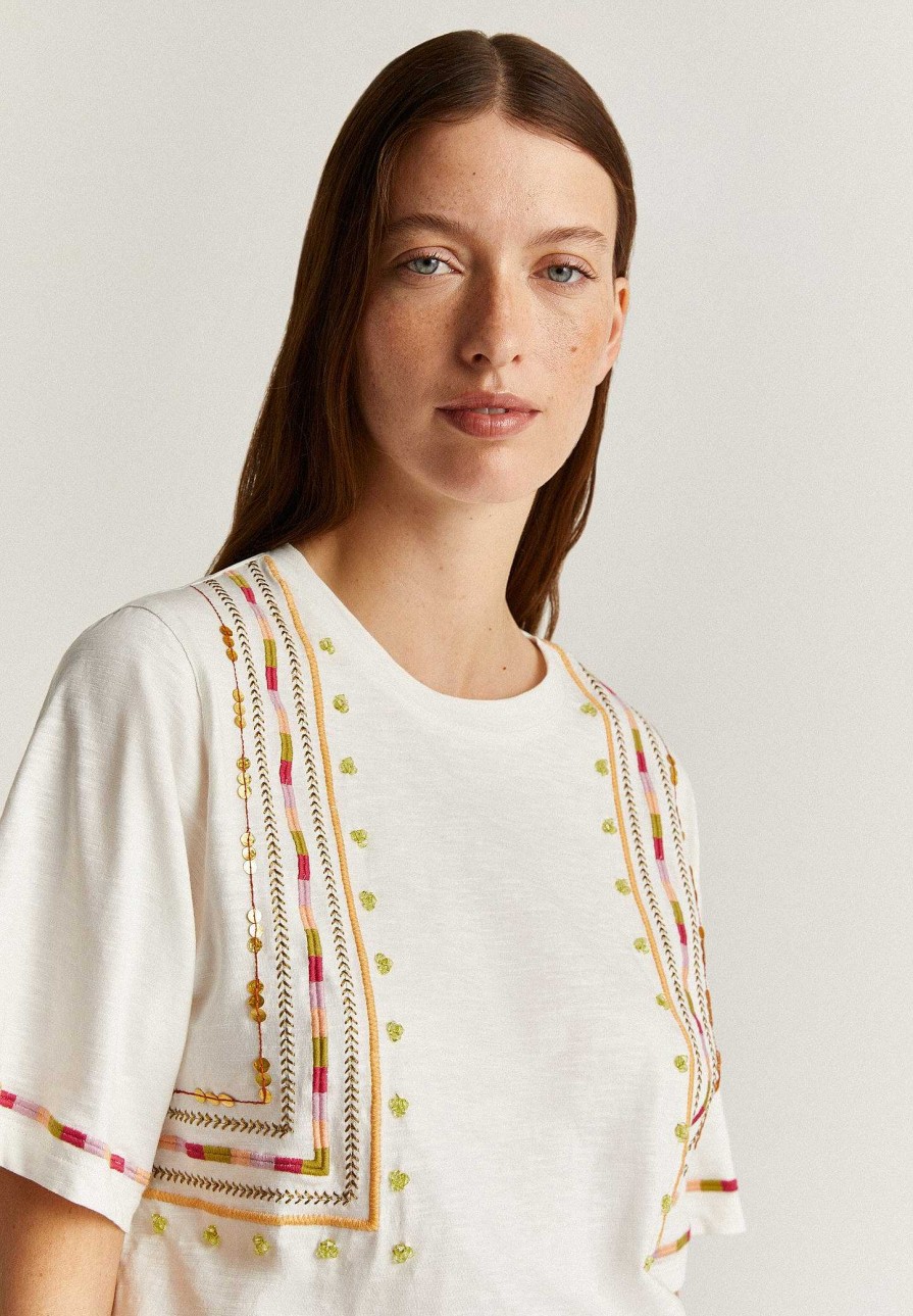 Scalpers Embroidered Ethnic T-Shirt | T-Shirts And Tops