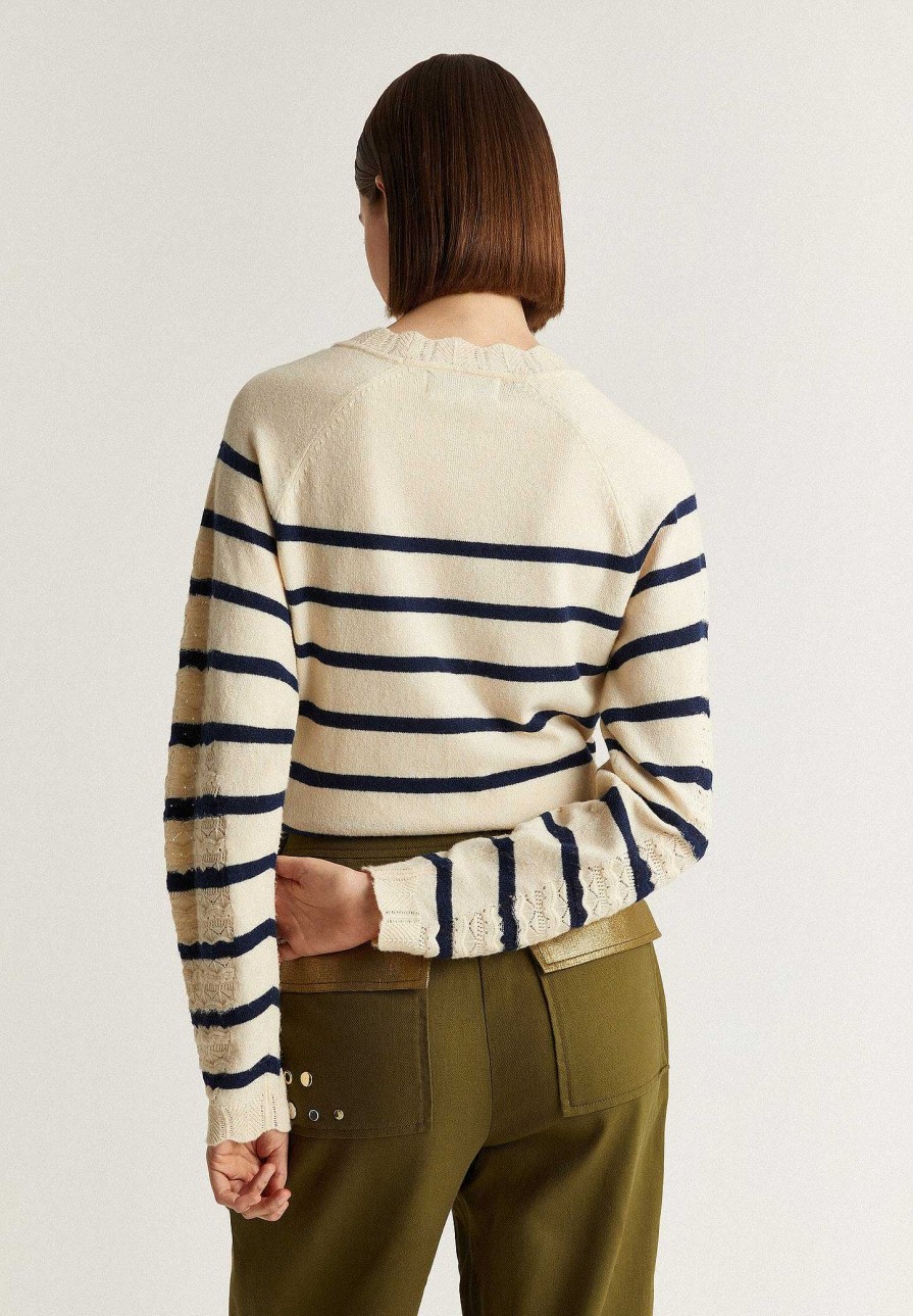 Scalpers Striped Sweater With Knit Detail | Sweaters And Cardigans