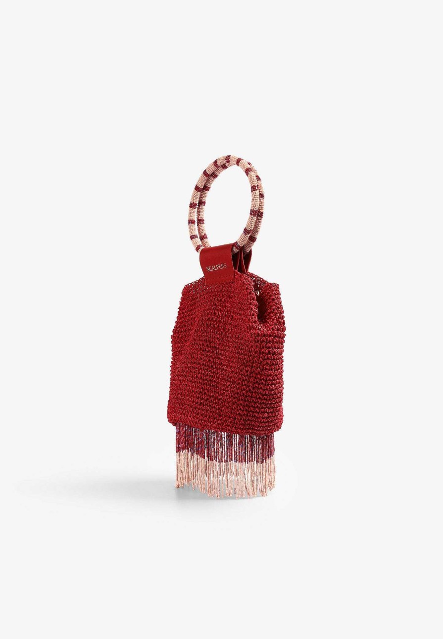 Scalpers Fringe Beaded Bag | Raffia