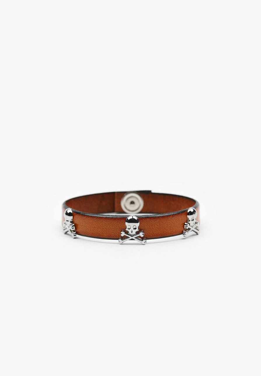 Scalpers Skull Leather Bracelet | Imitation Jewelry