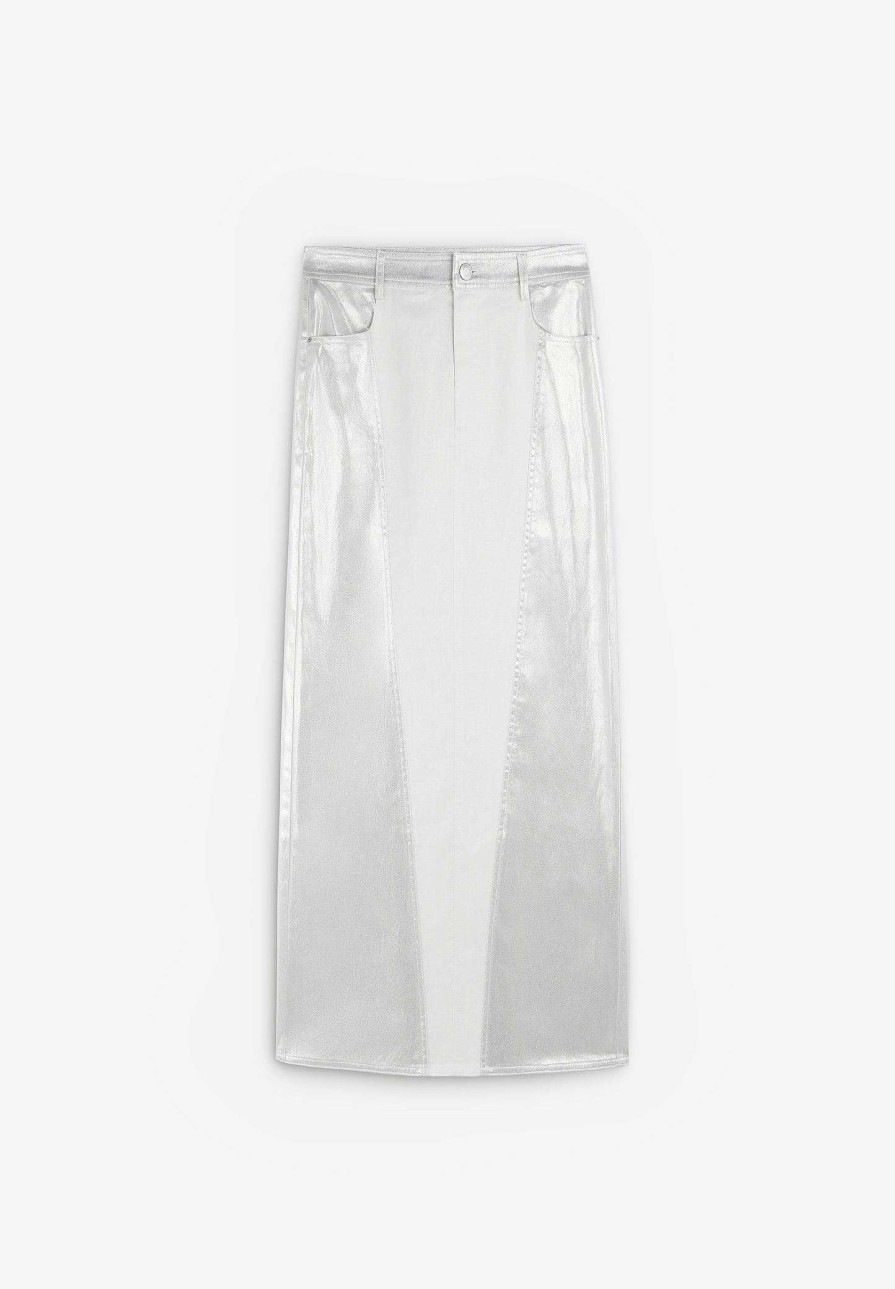 Scalpers Metallic Midi Skirt | Skirts