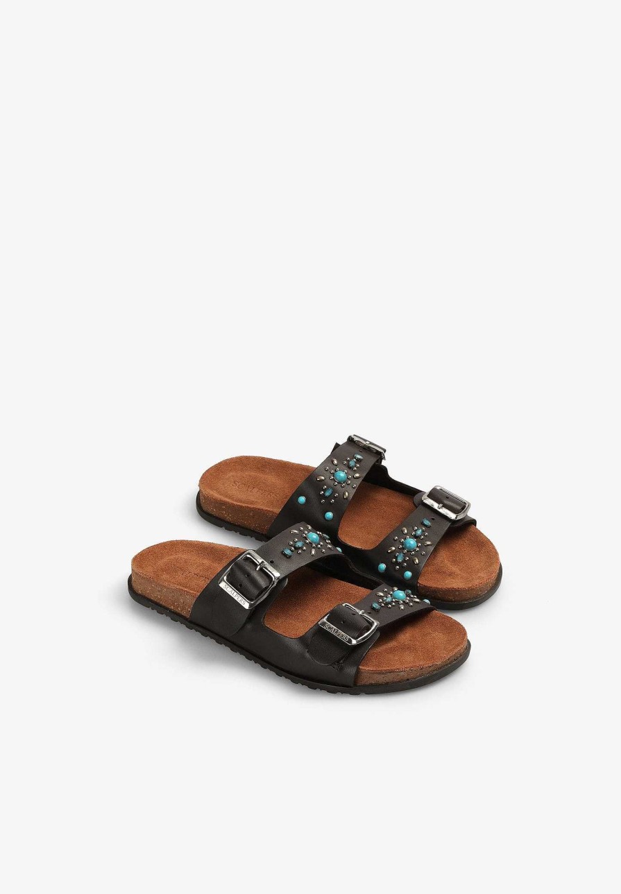 Scalpers Studded Buckle Leather Sandals | Sandals