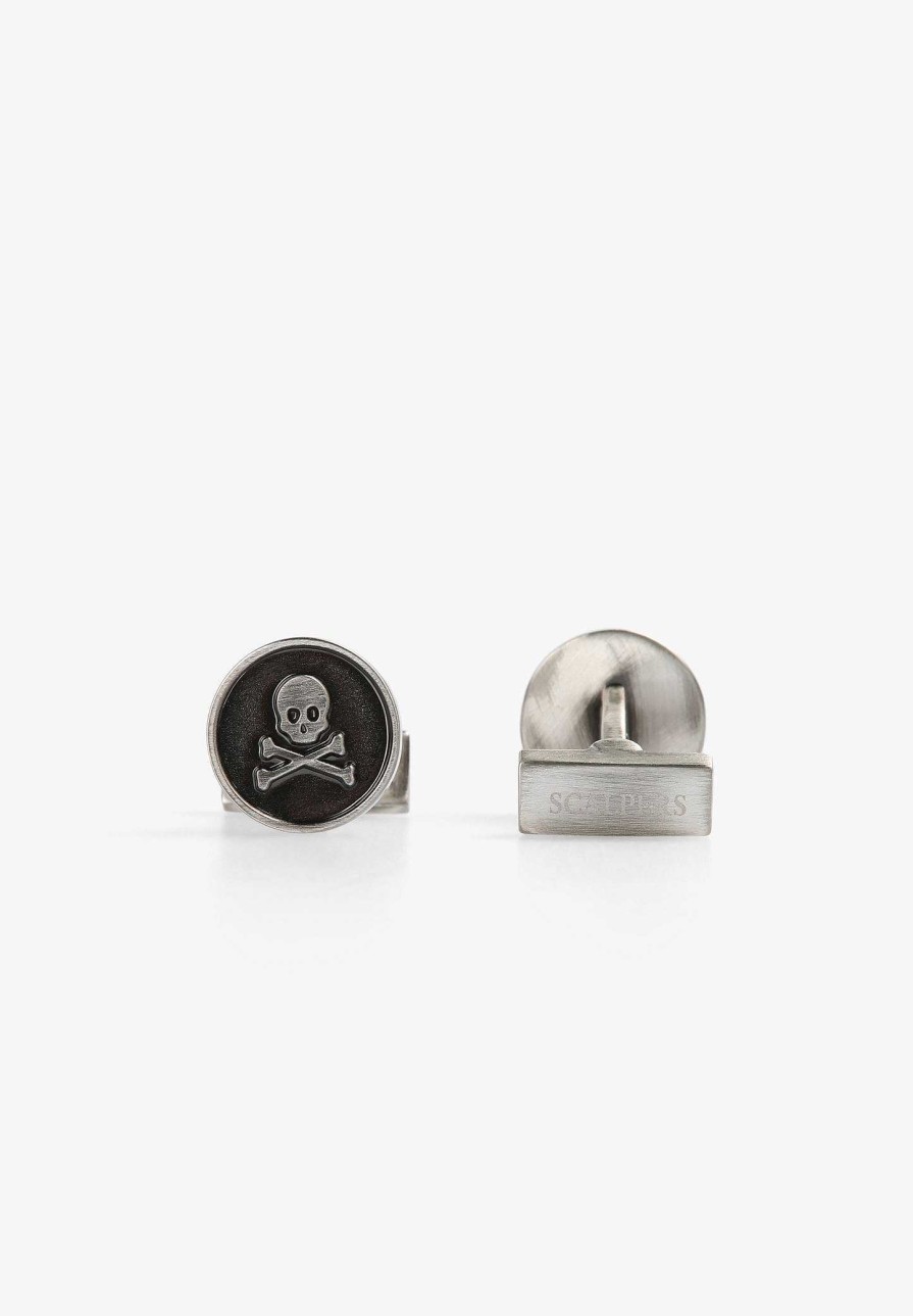 Scalpers Round Skull Cufflinks | Twins