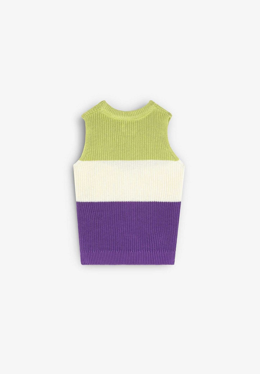 Scalpers Tricolor Knitted Vest | Spot