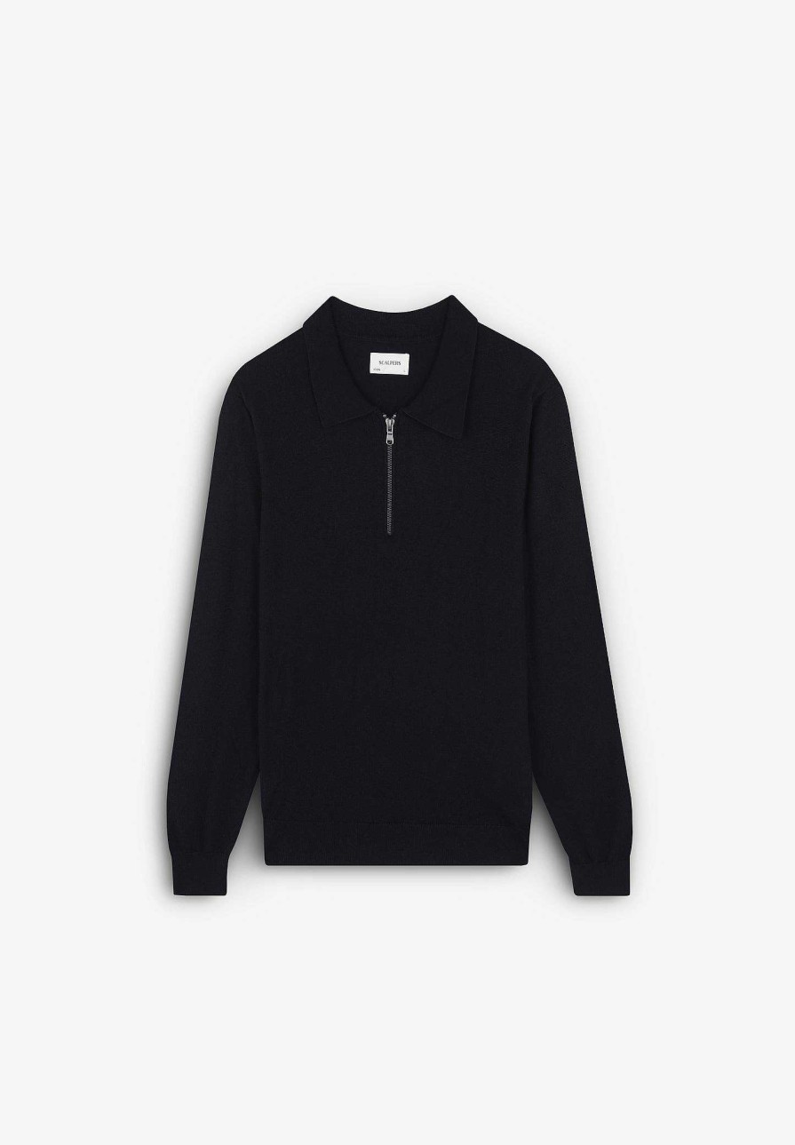 Scalpers Zipper Polo Sweater | Sweaters And Cardigans