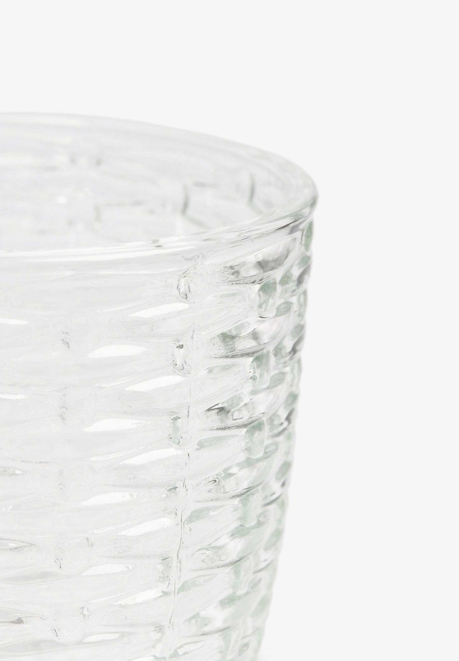 Scalpers Striped Embossed Glass Cup | Glassware