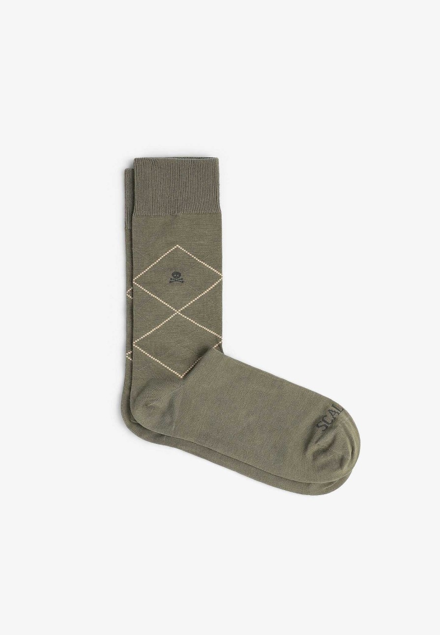 Scalpers Contrast Diamond Socks | Socks