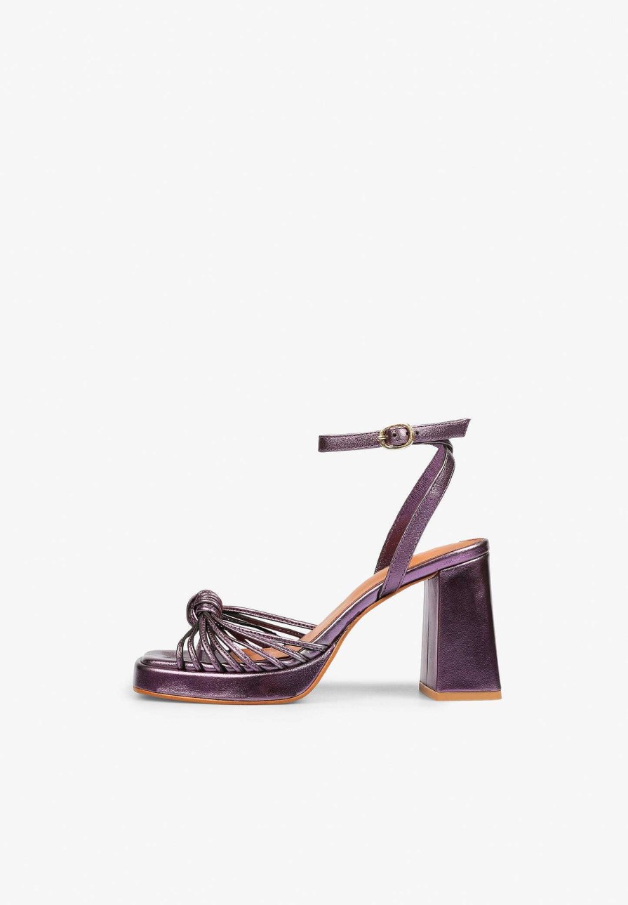 Scalpers Metallic Heeled Sandals Knot | Sandals