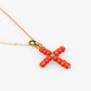 Scalpers Alhaja Cult Store | Coral Cross Necklace | Imitation Jewelry