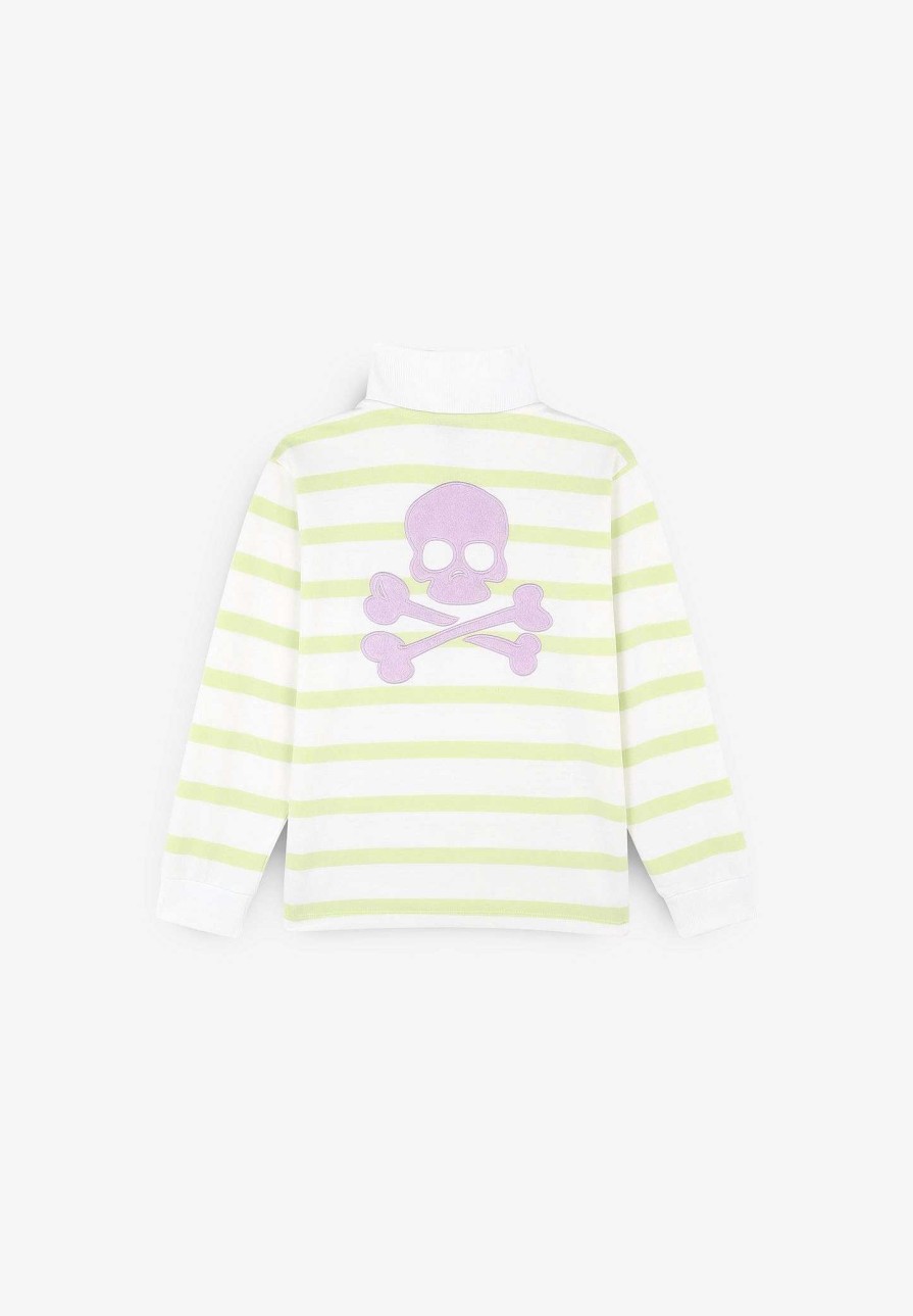 Scalpers Striped Sweatshirt With Zipper Detail | Sweatshirts