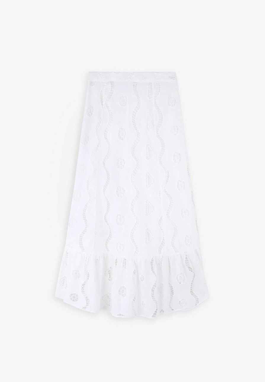 Scalpers English Embroidered Midi Skirt | Skirts