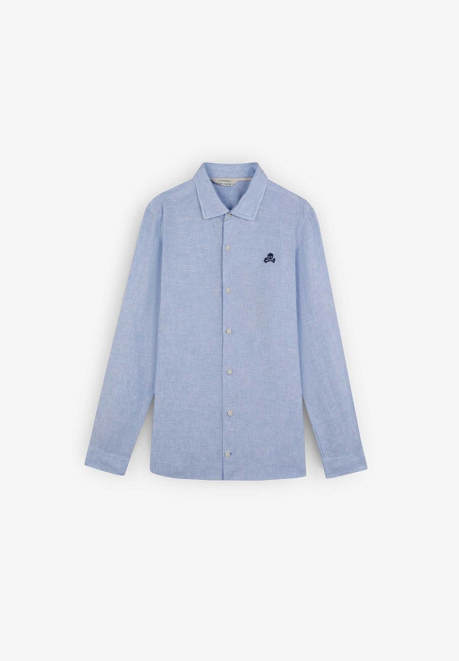 Scalpers Cutaway Collar Linen Shirt | Shirts