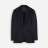 Scalpers Navy Blue Wool Structured Suit | Suits