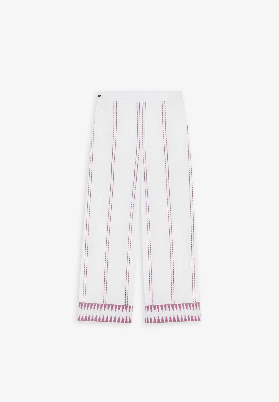 Scalpers Contrast Embroidered Details Pants | Pants And Overalls