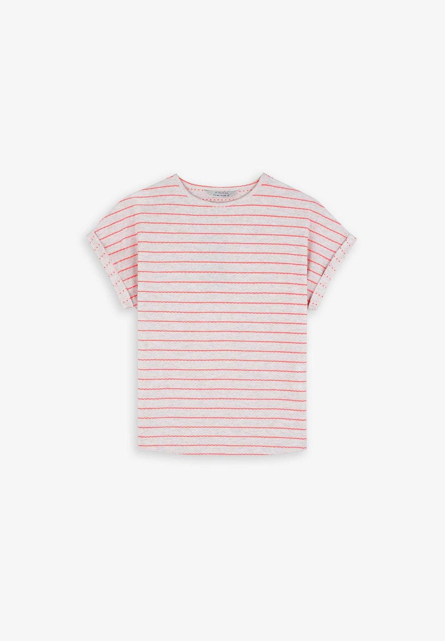 Scalpers Fluorescent Woven Striped T-Shirt | Tshirts