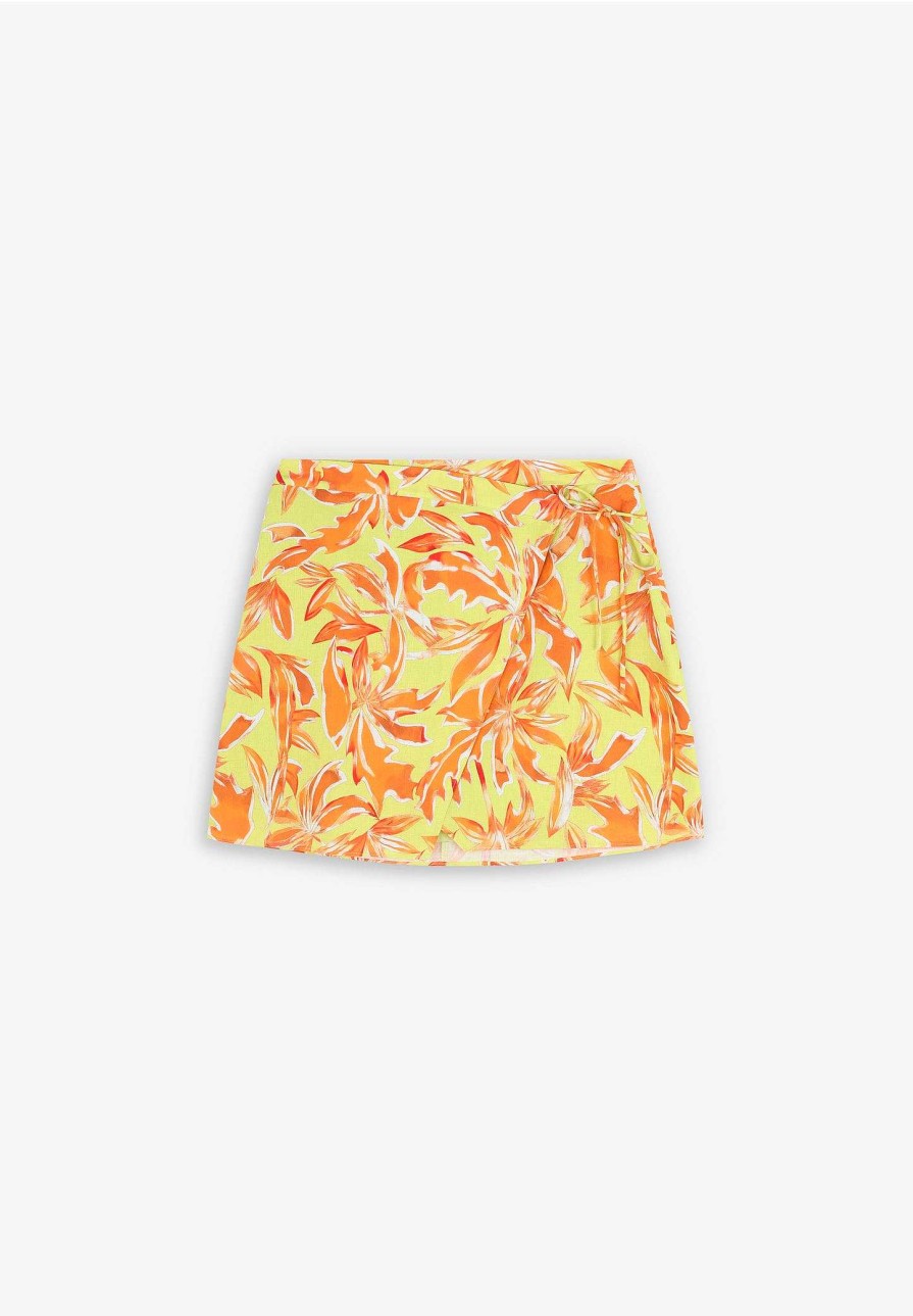 Scalpers Tropical Linen Mini Skirt | Skirts