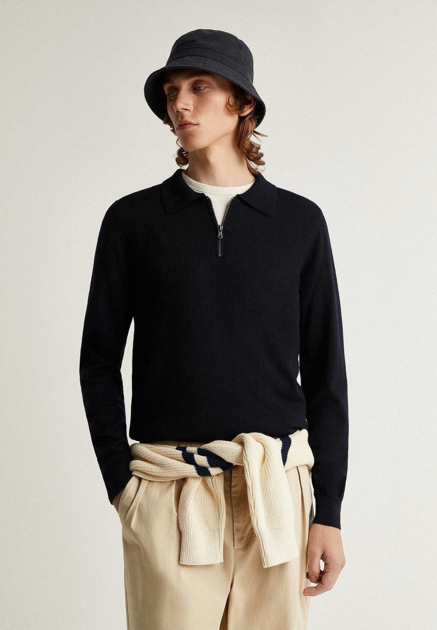 Scalpers Zipper Polo Sweater | Sweaters And Cardigans