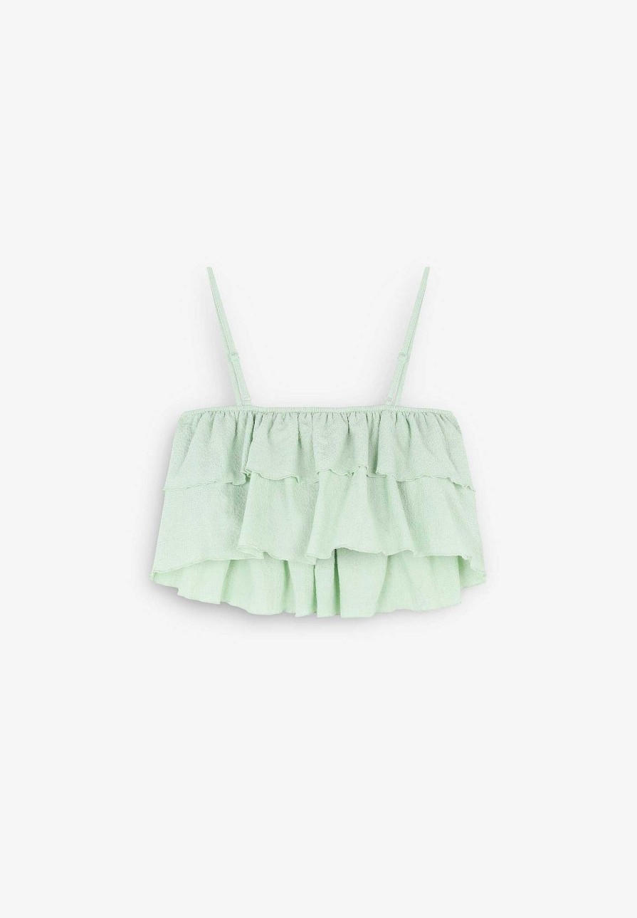 Scalpers Ruffled Cropped Top | T-Shirts And Tops