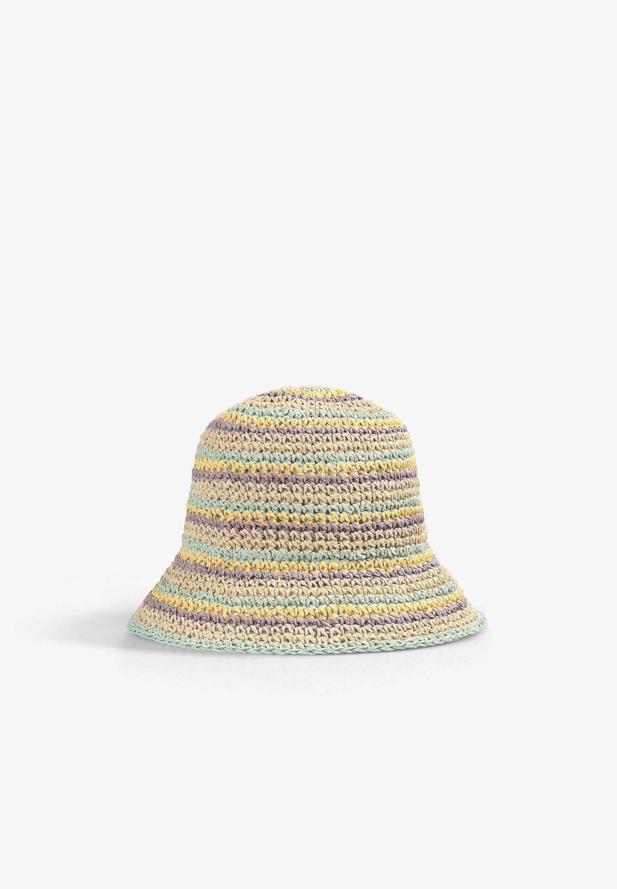 Scalpers Striped Crochet Bucket Hat | Accessories