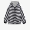 Scalpers Striped Zipper Hooded Sweatshirt | Sweatshirts