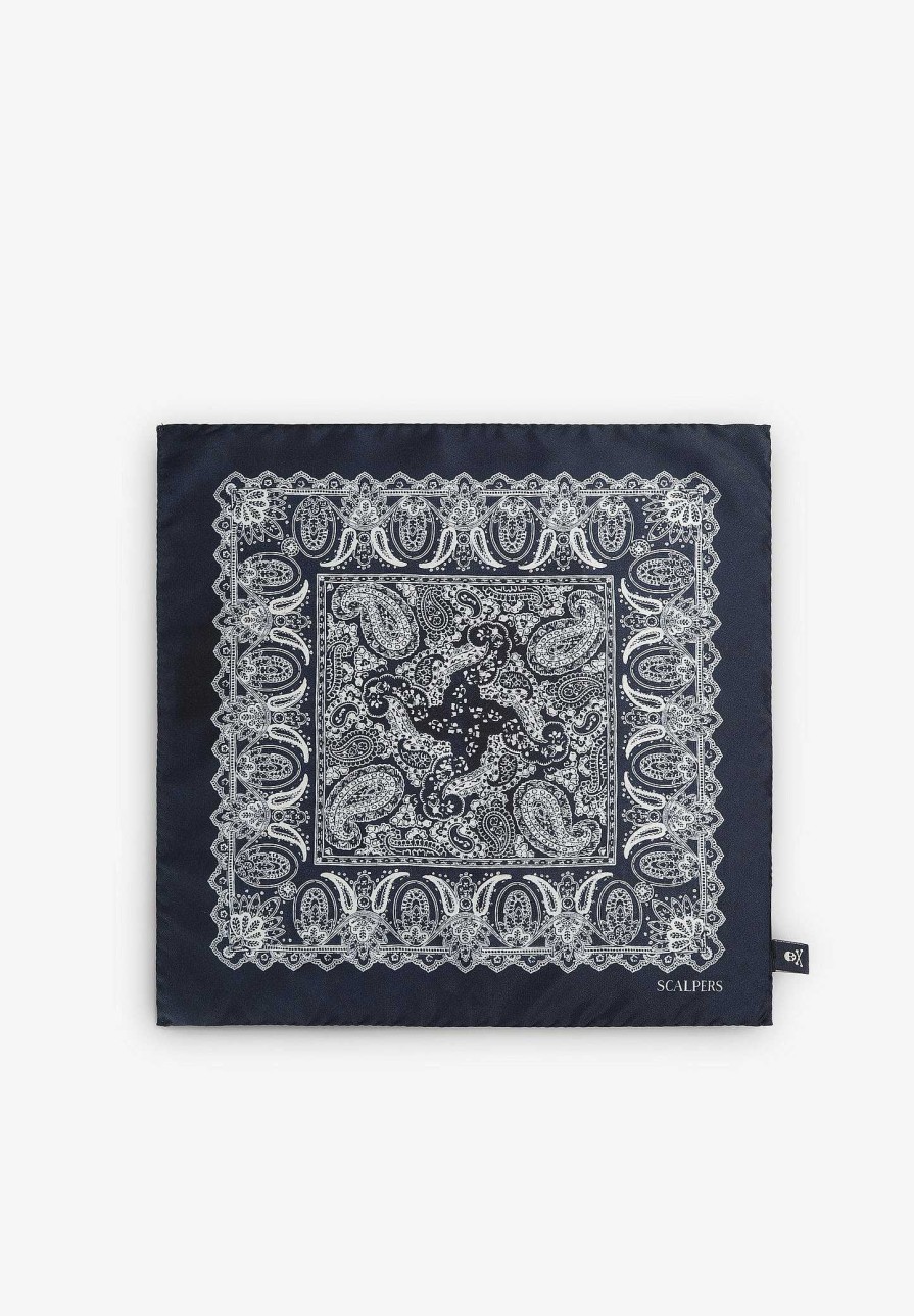 Scalpers Contrast Paisley Print Scarf | Handkerchiefs