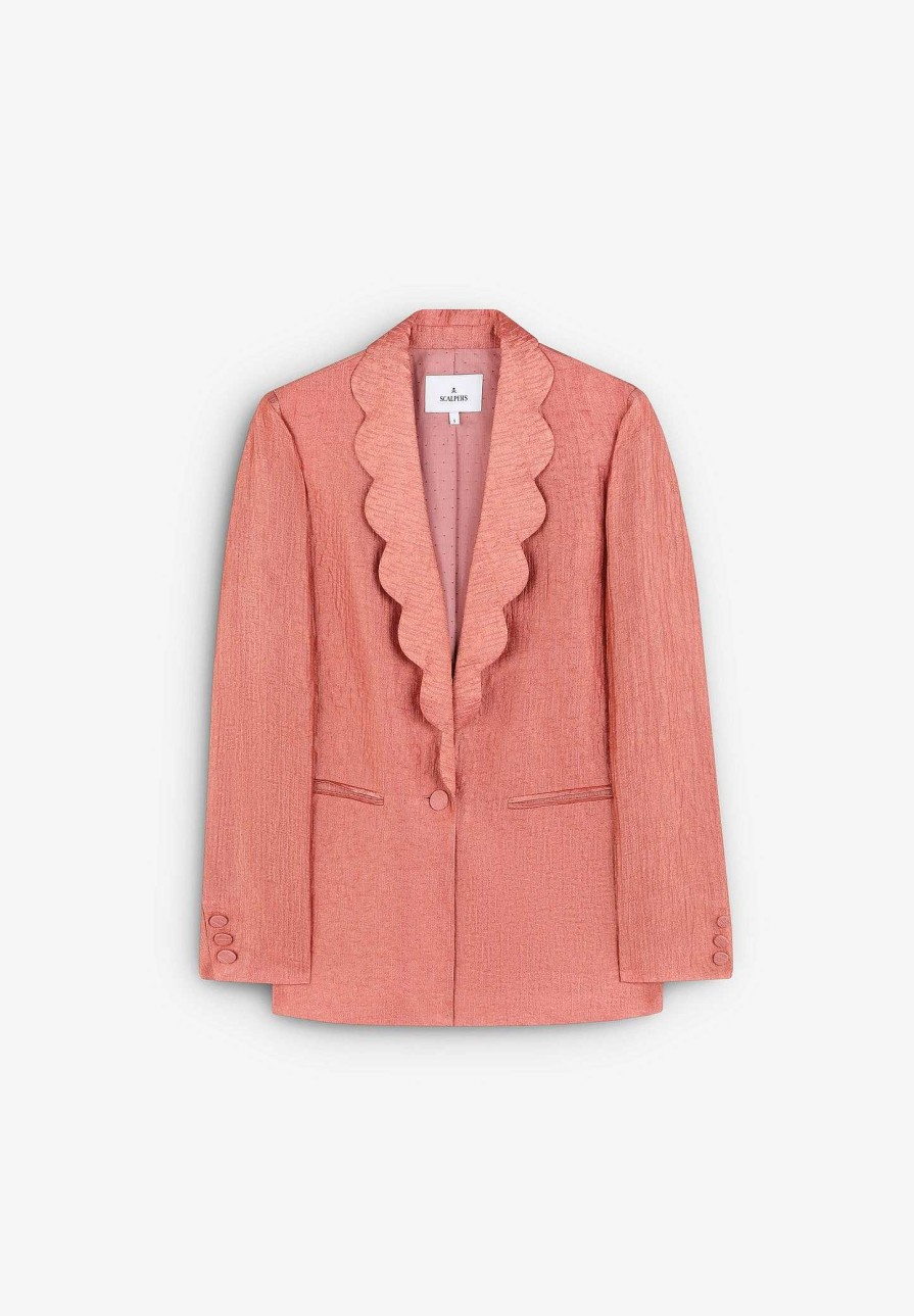 Scalpers Blazer With Wave Lapel Detail | Blazers And Vests