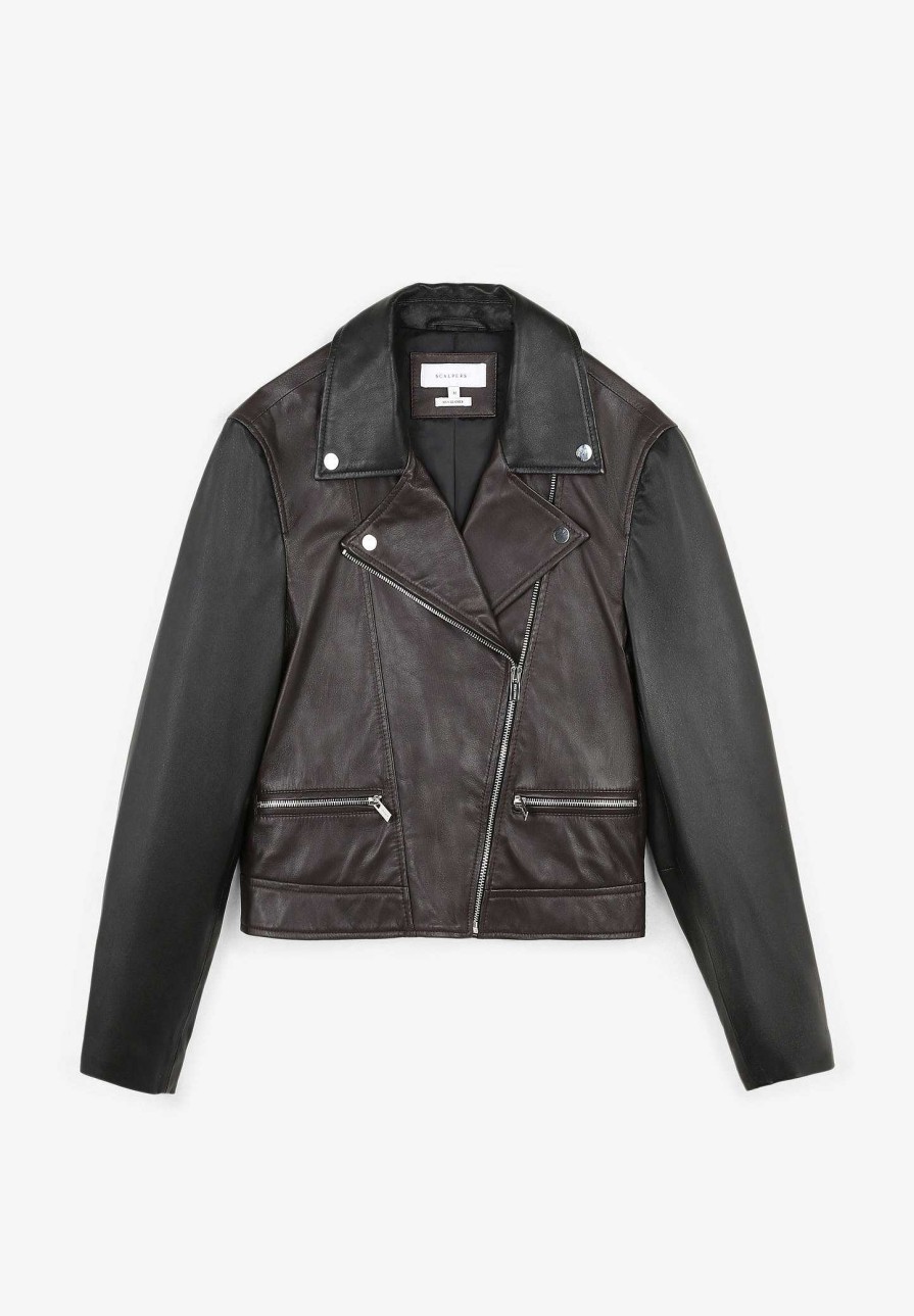 Scalpers Two-Tone Biker Jacket | Jackets And Trench