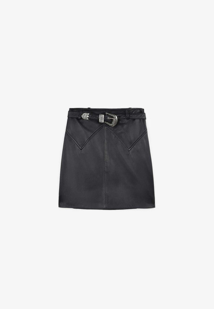 Scalpers Mini Leather Skirt With Belt | Skirts