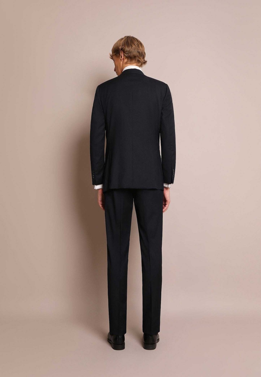 Scalpers Navy Blue Wool Suit | Suits