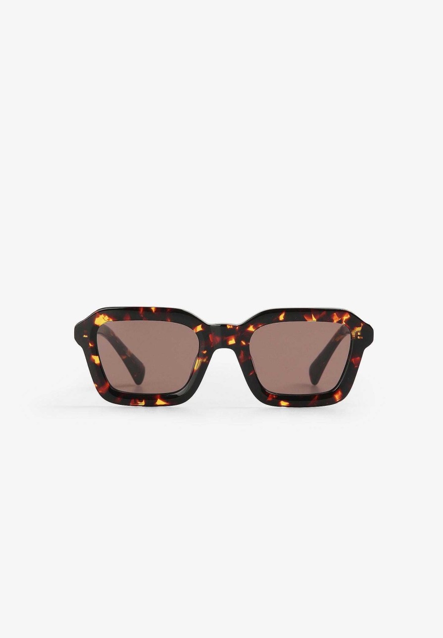 Scalpers Tortoiseshell Effect Paste Square Sunglasses | Glasses