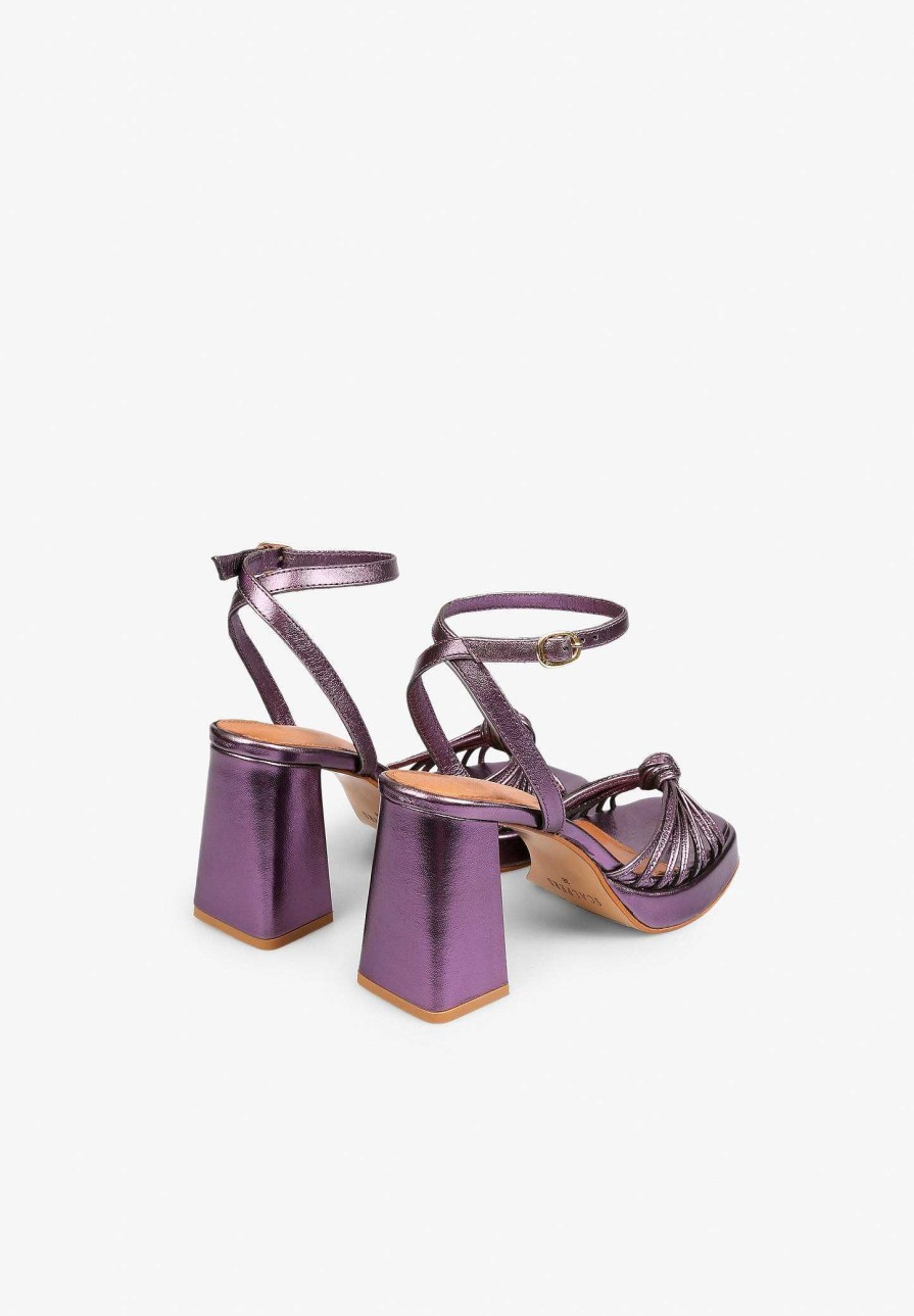 Scalpers Metallic Heeled Sandals Knot | Sandals