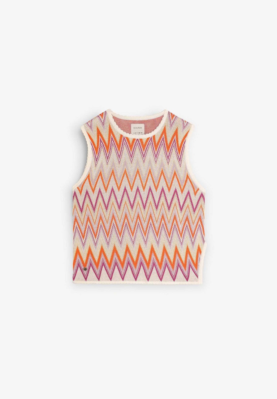 Scalpers Zigzag Knit Top | Tshirts