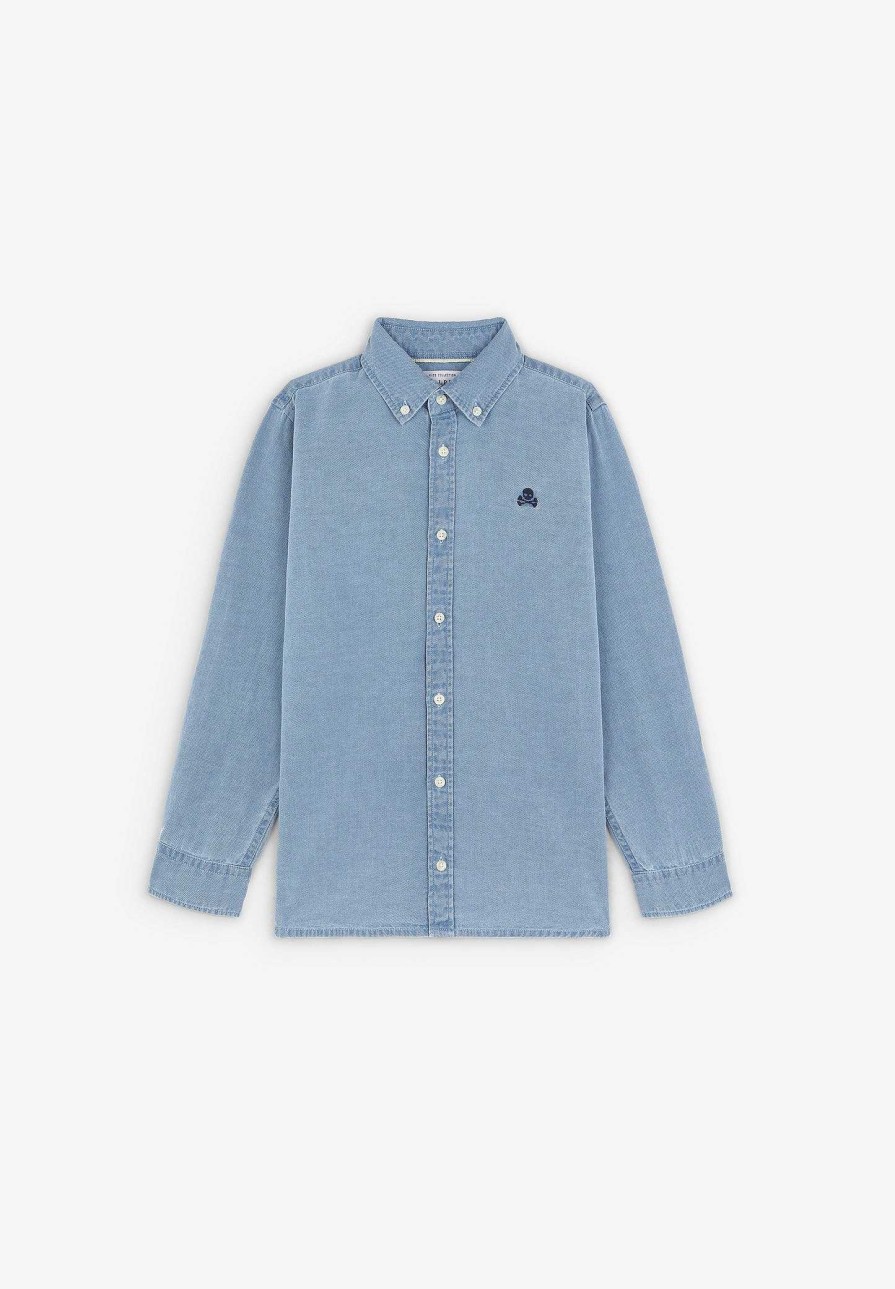 Scalpers Button Collar Denim Shirt | Shirts