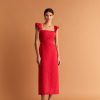 Scalpers Draped Chest Midi Linen Dress | Dresses