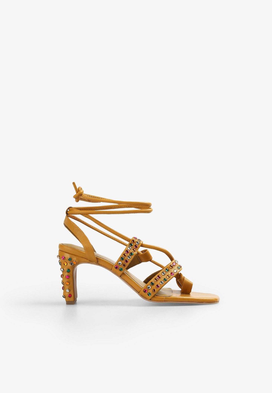 Scalpers Multicolor Leather Sandals With Studded Detail | Sandals