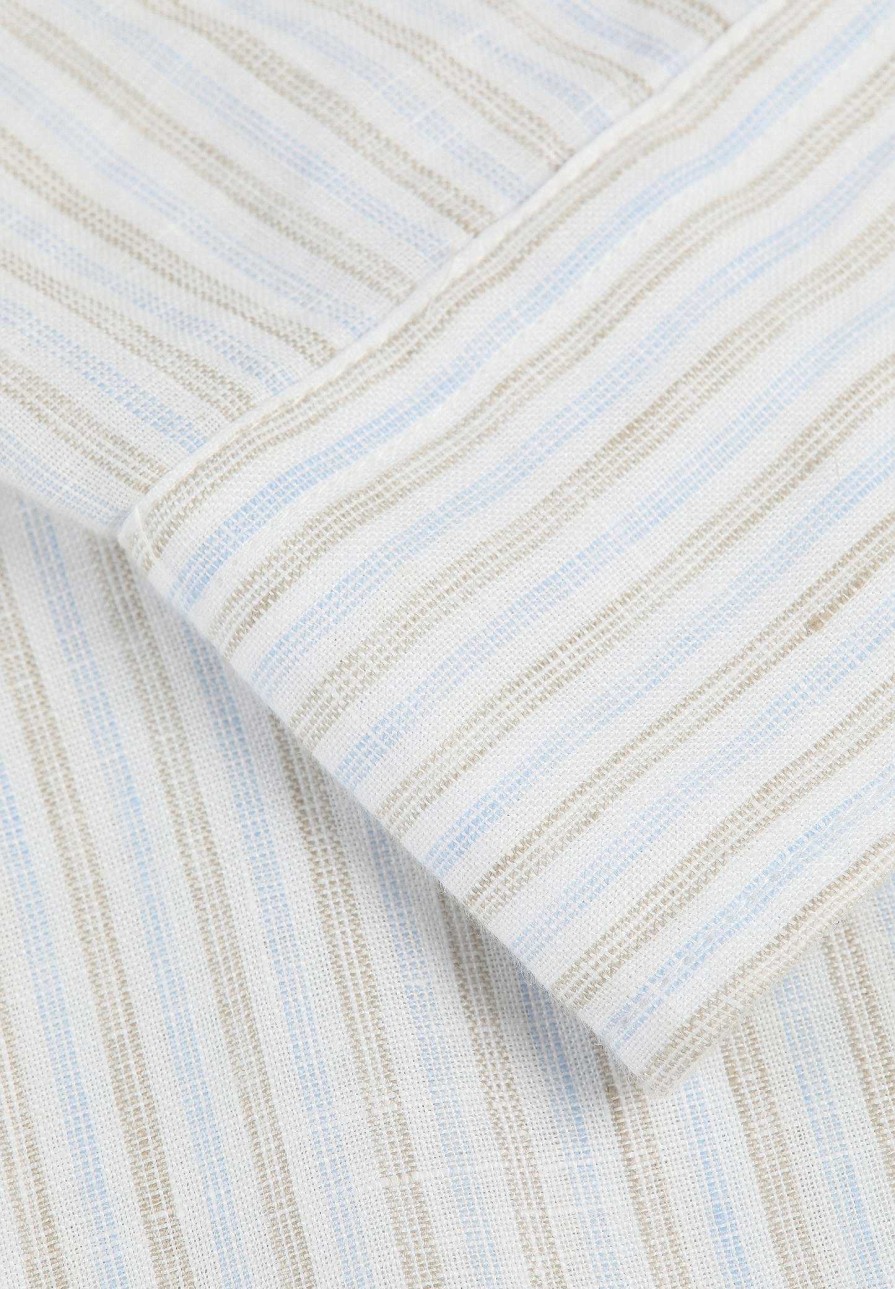 Scalpers Premium Linen Striped Slim Shirt | Casual