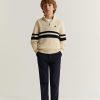 Scalpers Striped Zipper Neck Sweater | Sweaters And Cardigans