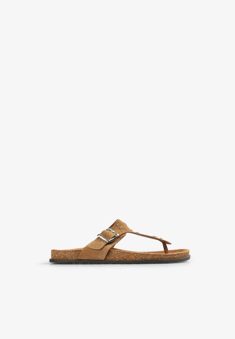 Scalpers Studded Suede Flat Sandals | Sandals