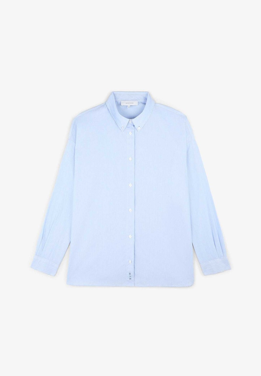 Scalpers Oxford Shirt With Button Collar | Shirts