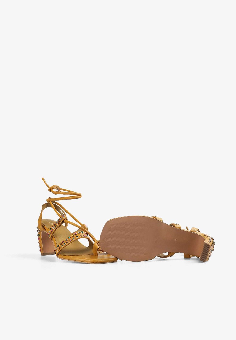 Scalpers Multicolor Leather Sandals With Studded Detail | Sandals