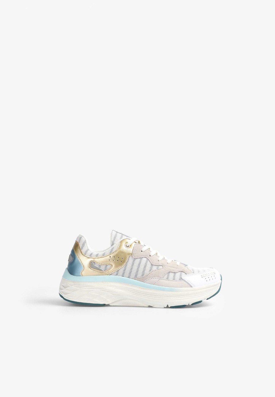 Scalpers Striped Sneakers With Metallic Detail | Sneakers