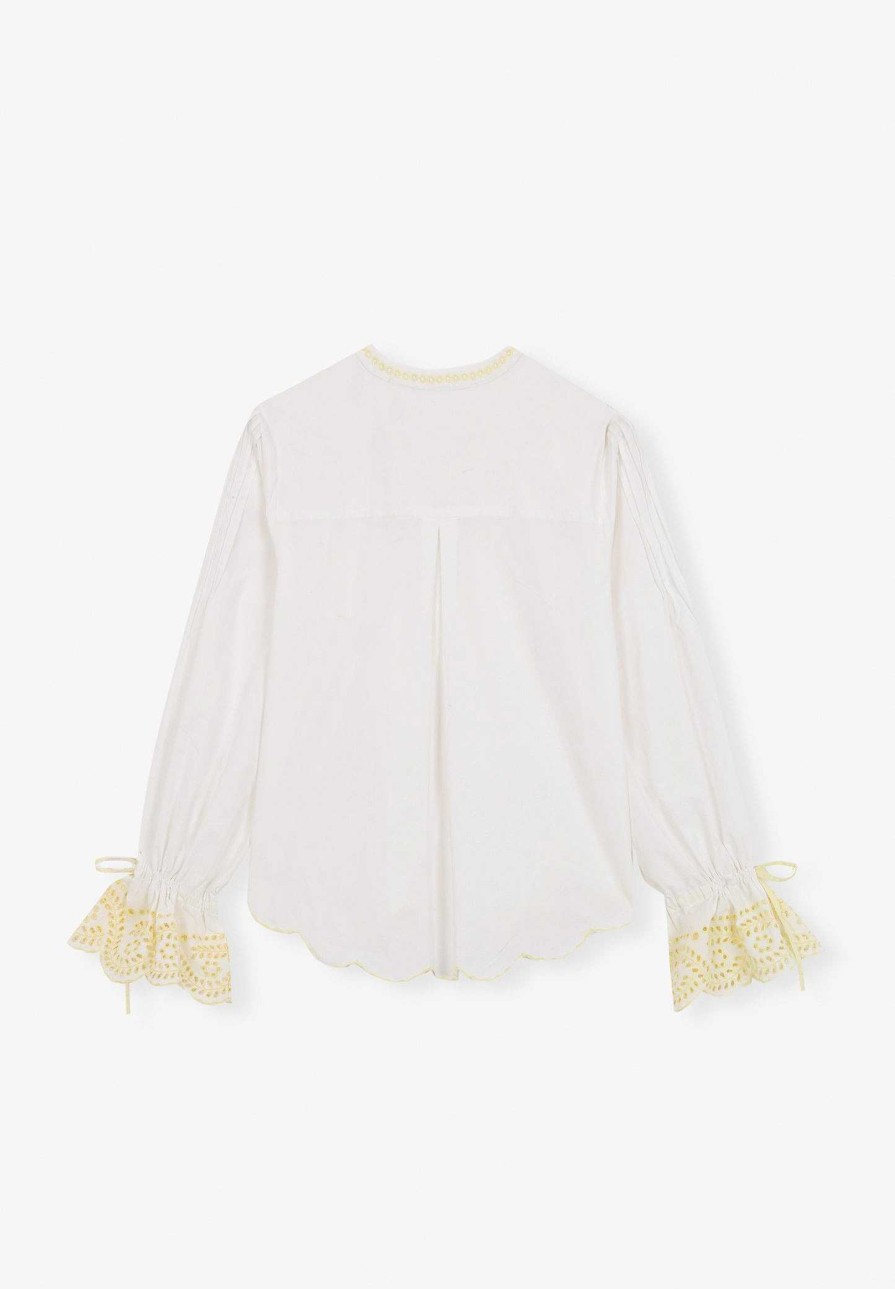 Scalpers Embroidered Edge Detail Blouse | Shirts