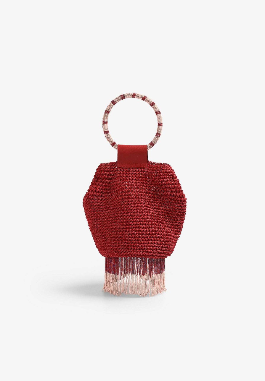 Scalpers Fringe Beaded Bag | Raffia