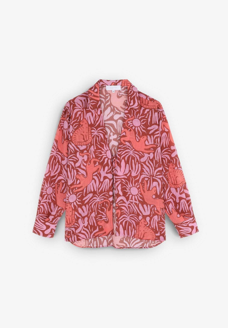 Scalpers Print Shirt With Tie Closure | Shirts