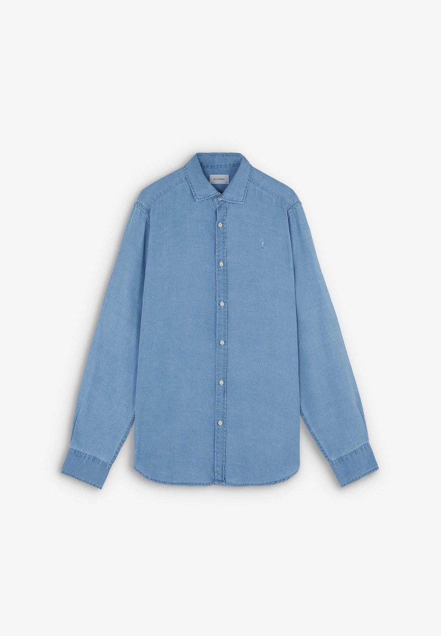 Scalpers Denim Shirt Contrast Buttons | Casual